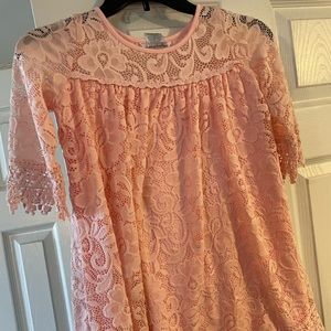 Pink lace girls dress